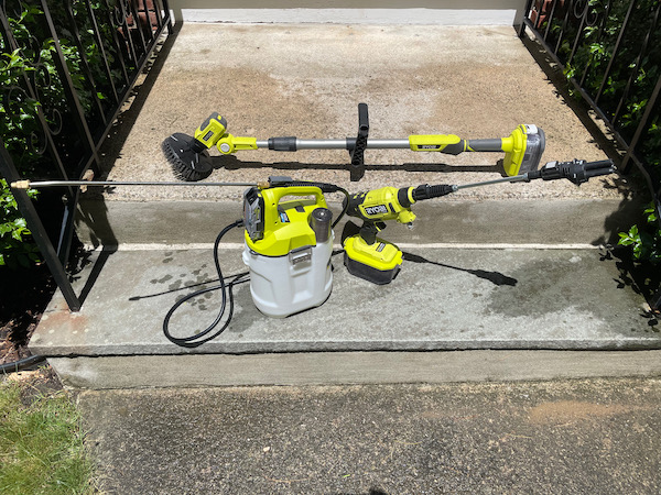Ryobi Telescoping Power Scrubber Kit 18V Cordless With 2 Ah Battery And  Charger