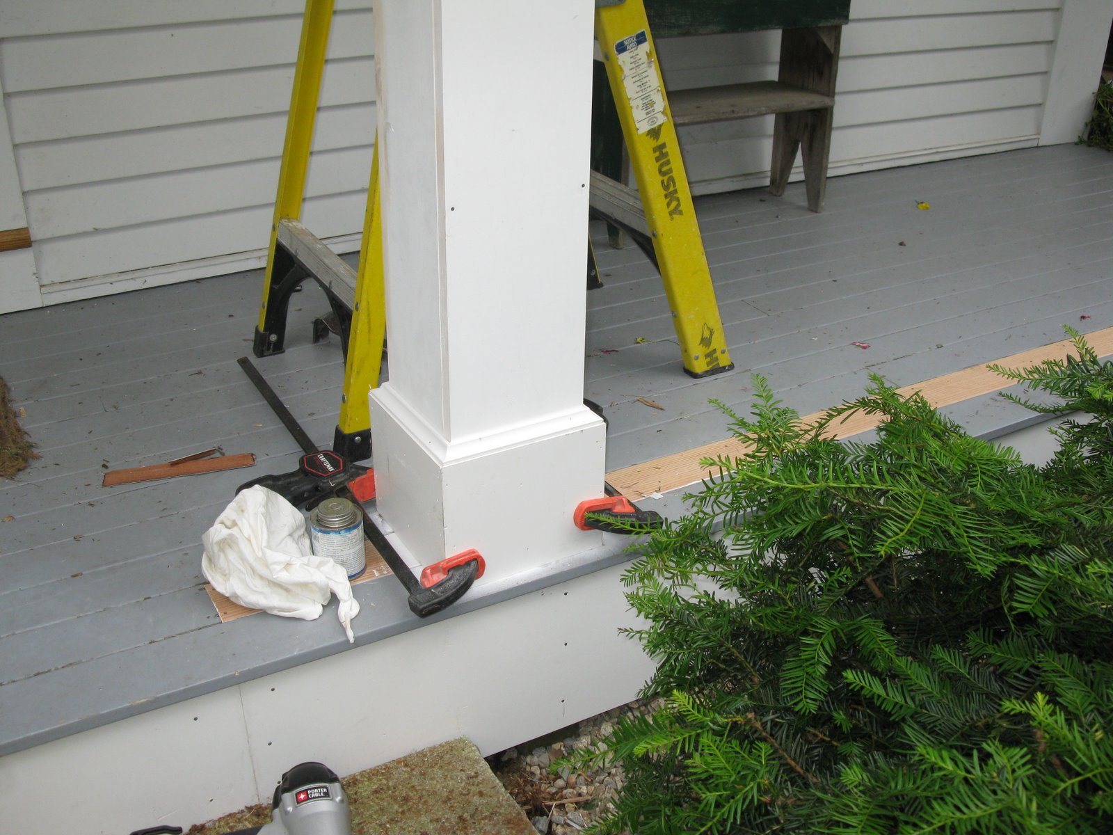 Fixing Porch Posts _ How to Fill & Repair Cracks in Wood Posts: Step-by ...